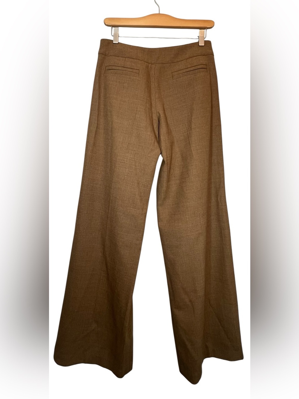 Diane Von Furstenberg Wool Blend Pink Lining Wide Leg Pant Size 4 Brown - Picture 2 of 9